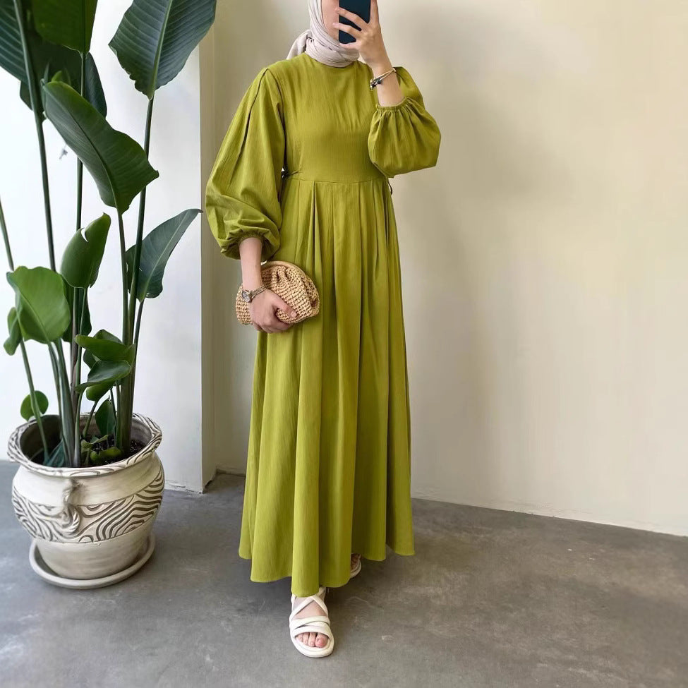 Women's Muslim Style Solid Color Fashion Long Dress