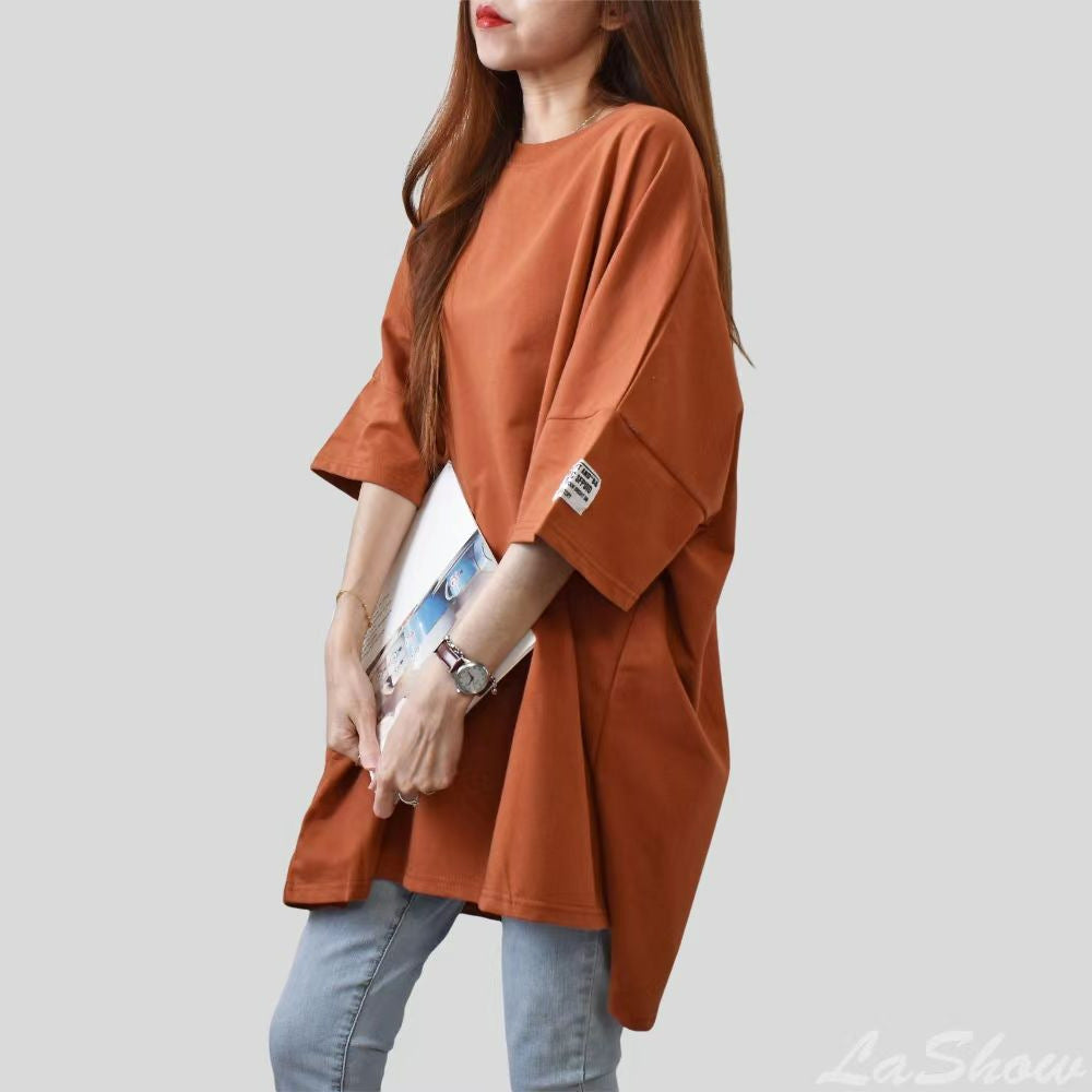 Women's Loose Mid-length Casual Fashion Round Neck Half Women's T-shirt