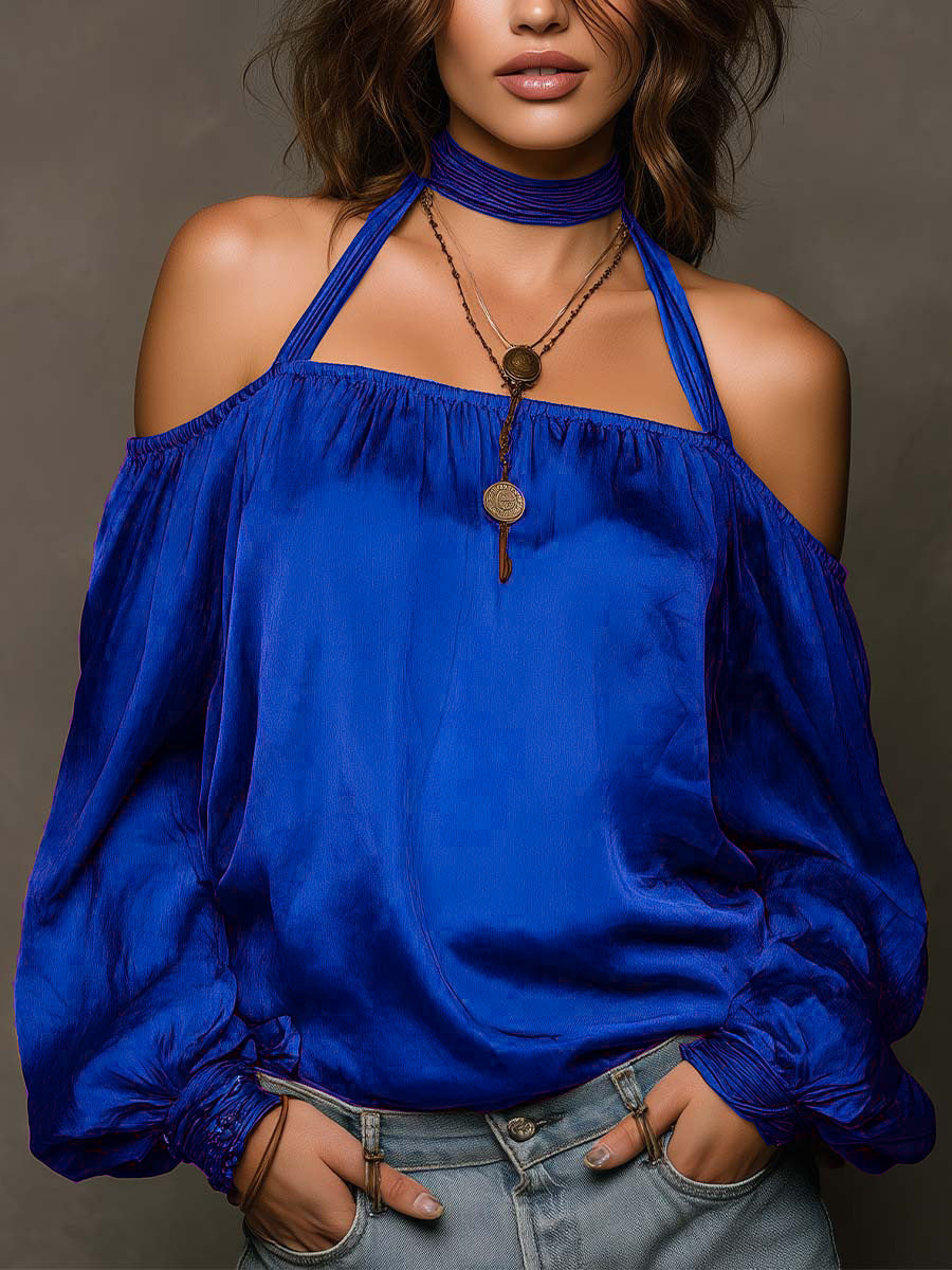 Women's Fashion Wear Elegant Matte Satin Shirt Blouse
