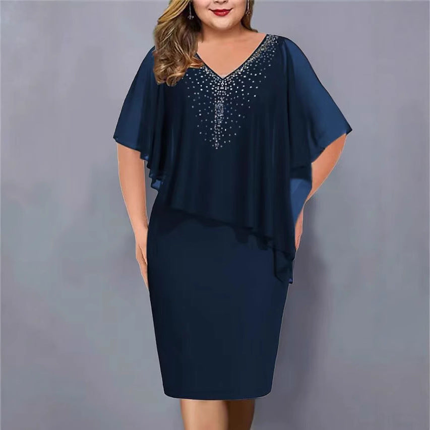 Women's Summer Solid Color Half Sleeve Large Casual Dress