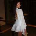 Women's Summer Sweet Fresh Lantern Sleeve High Waist Dress