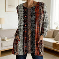 Women's Printed Casual Round Neck Long Sleeve Women's T-shirt