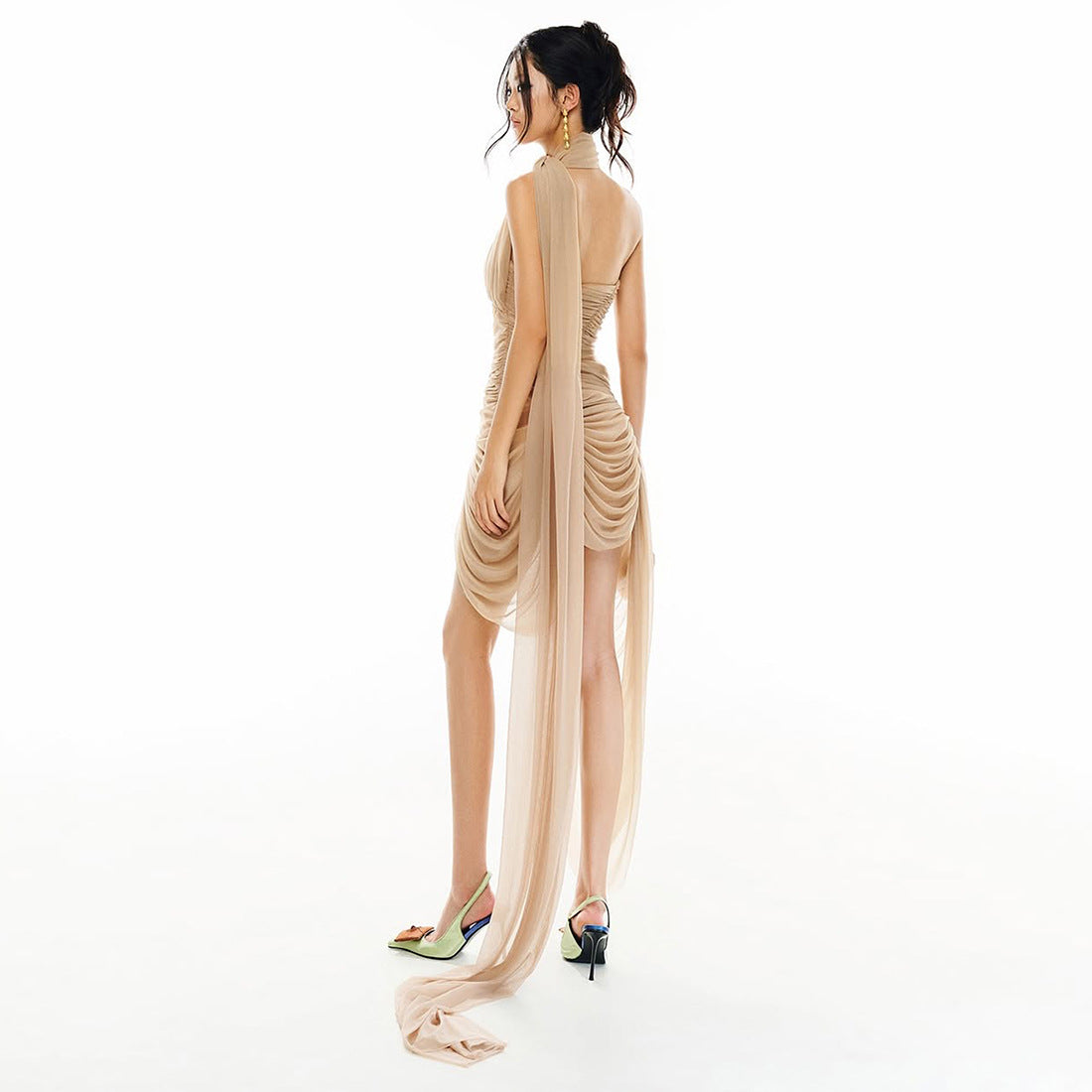 Autumn Pure Hot Sexy Sleeveless Backless Design Dress
