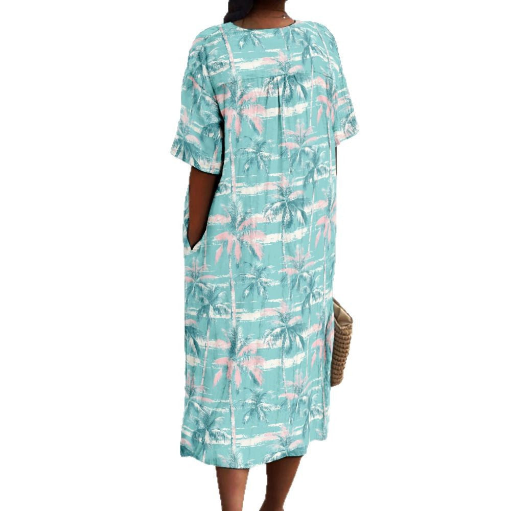 Innovative Casual Women's Digital Printed Wide Dress