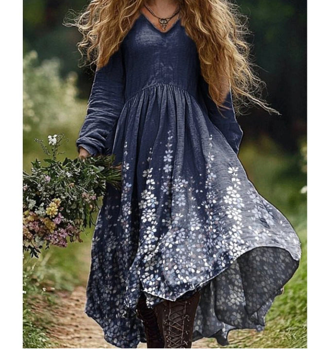 Women's Spring Printed Long-sleeved Other Elegant Dress