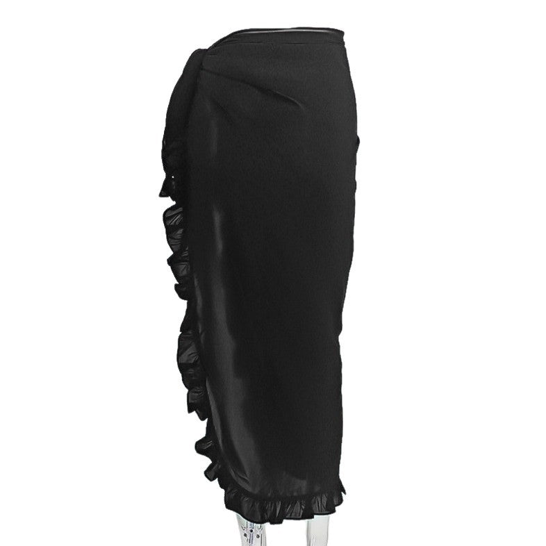 Women's Summer Outdoor Beach Ruffled Chiffon Colors Skirts