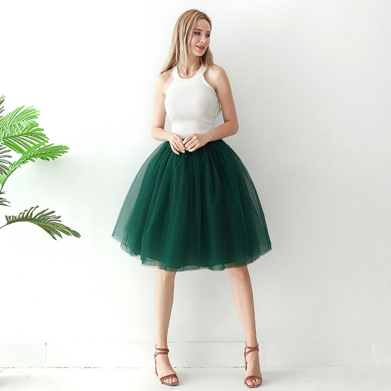 Women's High Waist Mesh Pettiskirt Adult Skirts