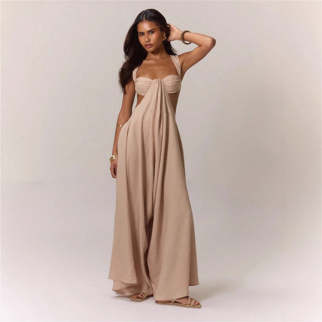 Women's Summer Chest Wide Leg One-piece Cartoon Jumpsuits