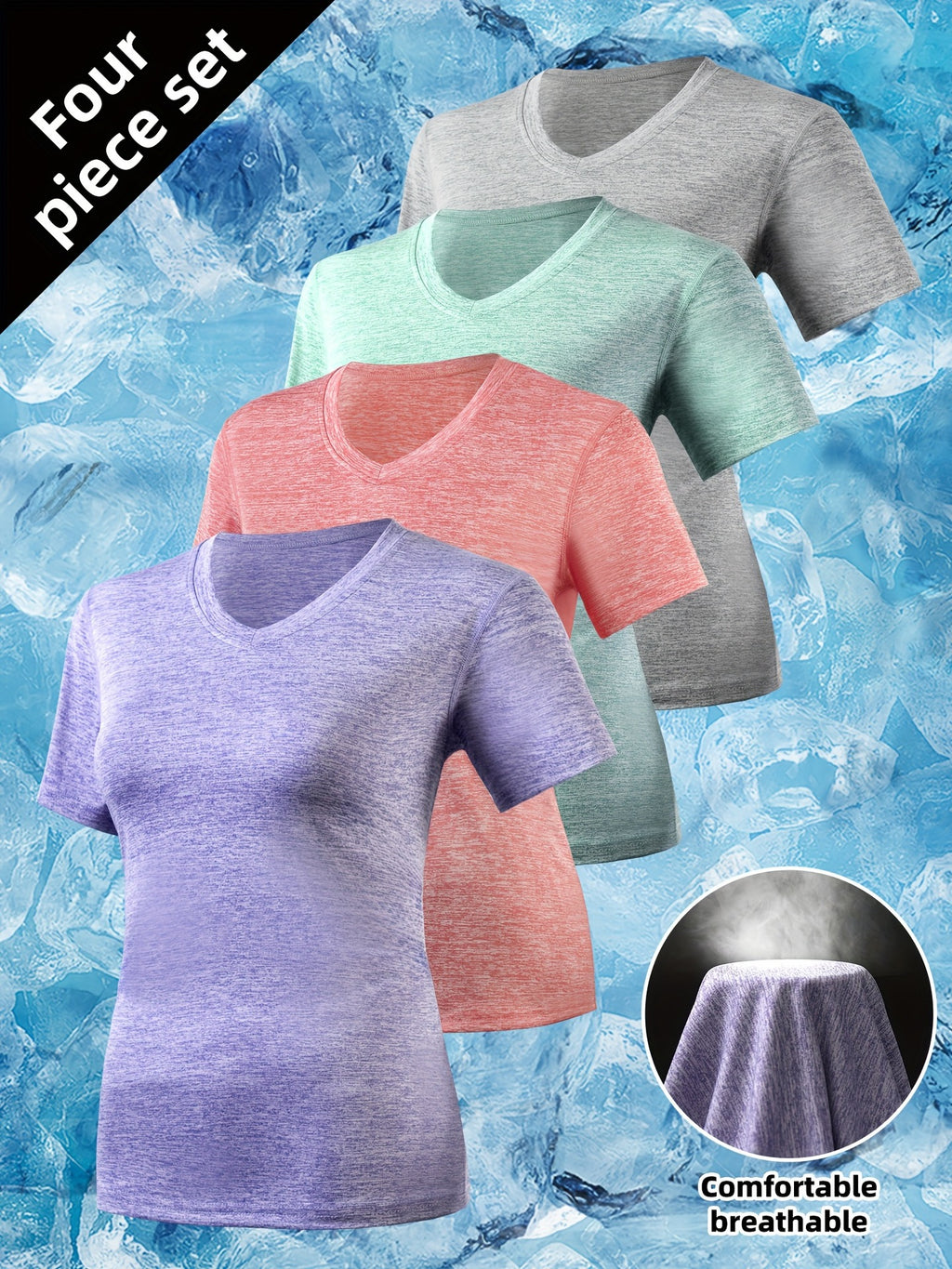 Women's Summer Sports Sleeve Slim Fit Breathable Women's T-shirt