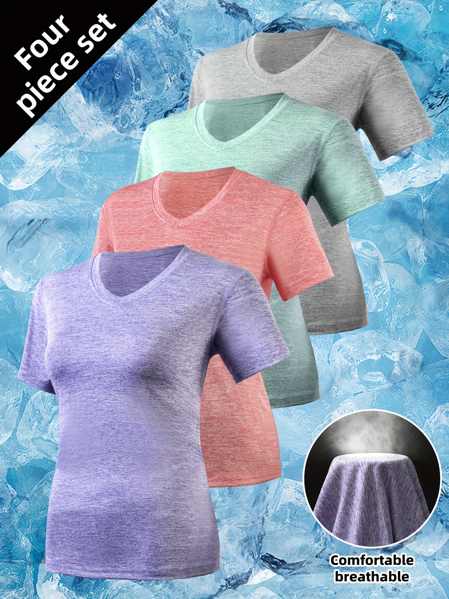 Women's Summer Sports Sleeve Slim Fit Breathable Women's T-shirt