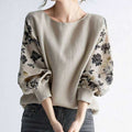 Women's Style Shirt Autumn Round Neck Printed Cropped Tops
