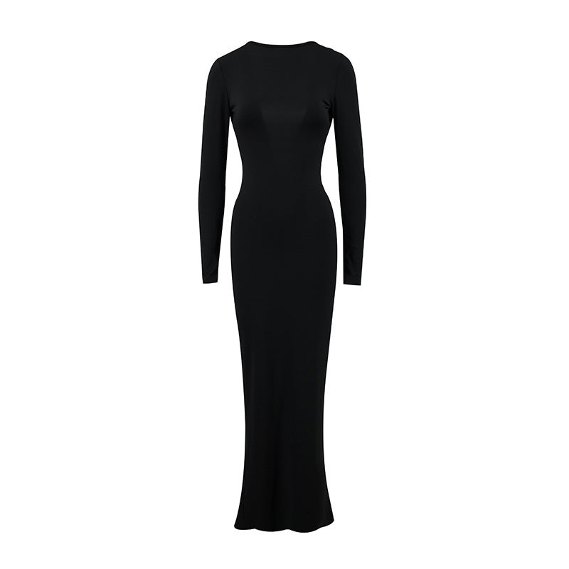 Comfortable Pretty Long-sleeved Backless Sexy Sheath Dress