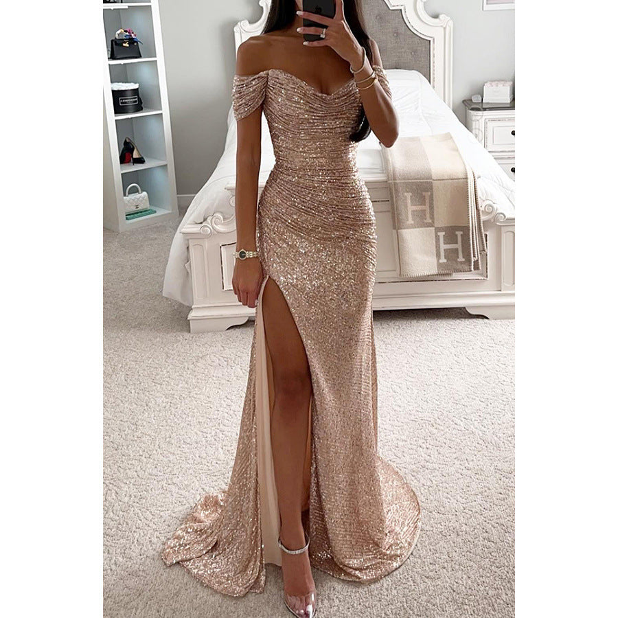 Women's Party Sequins Split Casual Fashion Dress