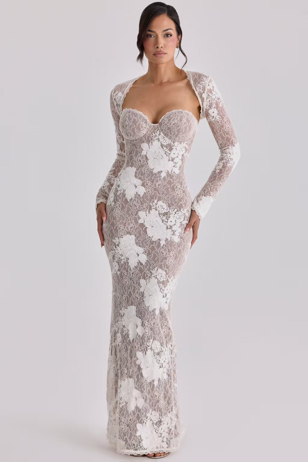 Lace Tube Pure Sexy Waistcoat Sheath Back Slit Long Dress