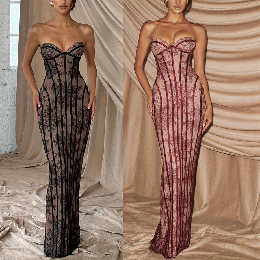 Women's Hip With Wrapped Chest Long For Dress