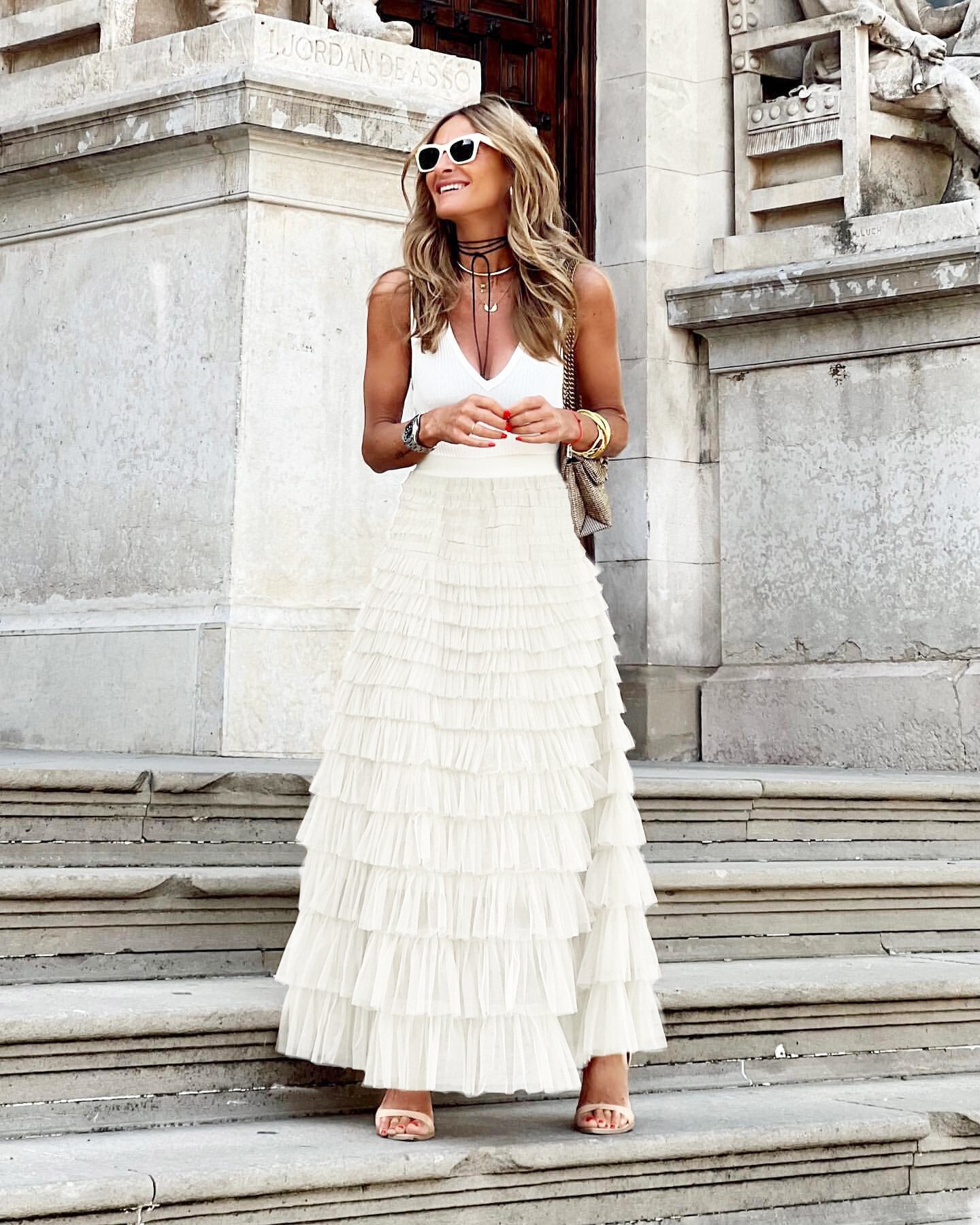 Women's Strictly Selected Summer Fashion Mesh Tiered Skirt
