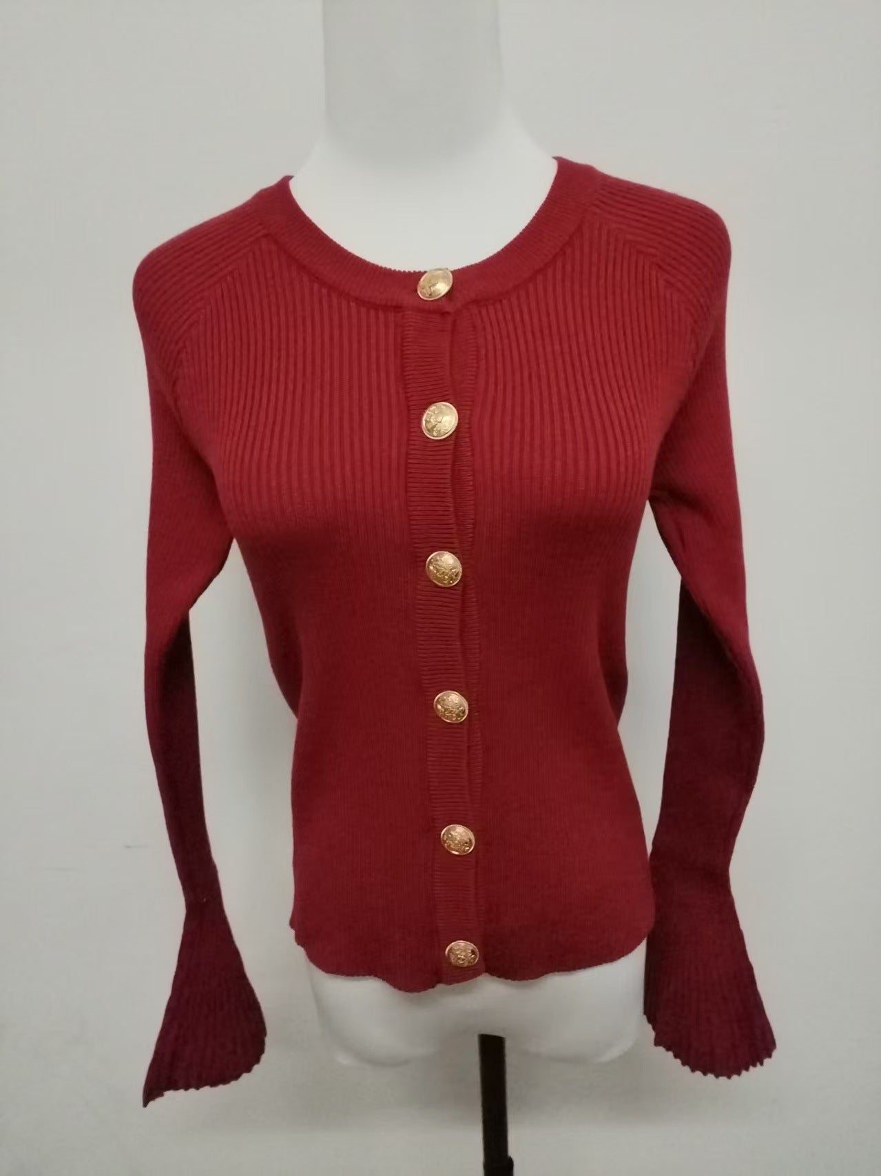 Cool Unique Glamorous Flared Sleeves Knitted Women's Sweater