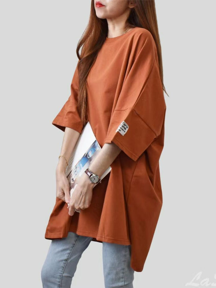 Women's Loose Mid-length Casual Fashion Round Neck Half Women's T-shirt