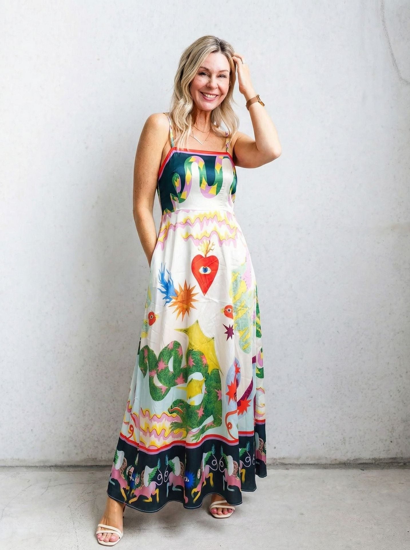 Women's Summer High Waist Print Vacation Style Clothing