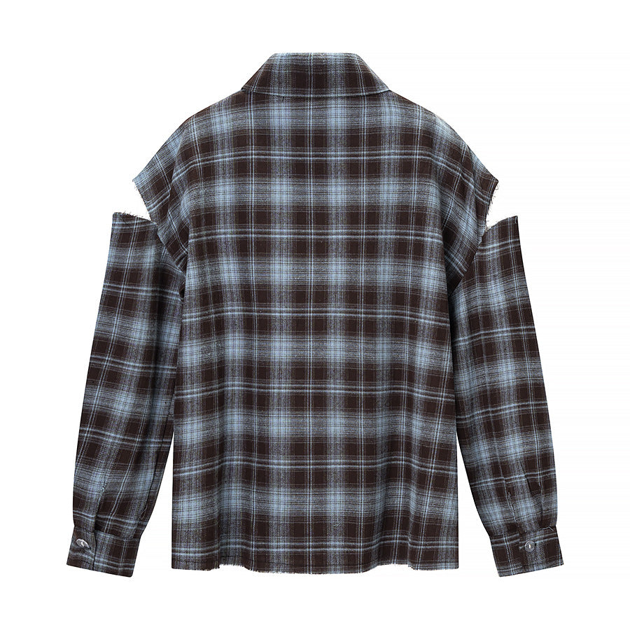 Classy Women's Fashion Casual Plaid Shirt Blouse