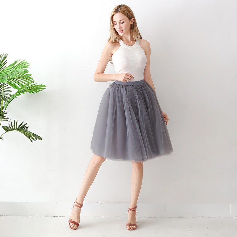 Women's High Waist Mesh Pettiskirt Adult Skirts