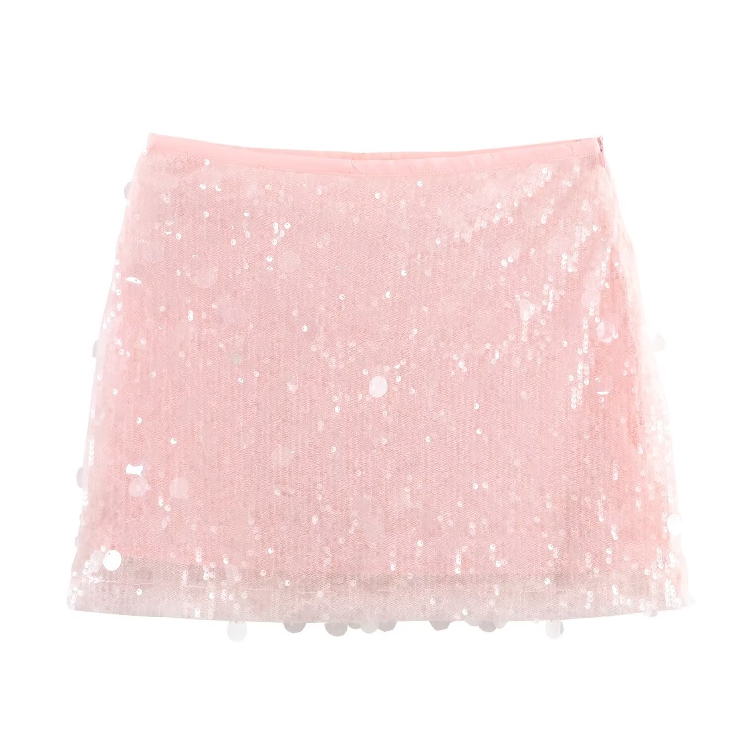 Slouchy Women's High Waist Sequins Mini Skirt