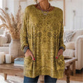 Women's Digital Printing Fashion Round Neck Mid-length Women's T-shirt