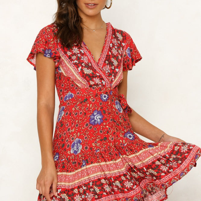Slouchy Women's Summer Sexy Bohemian Printed Clothing
