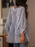 Women's Long-sleeved Striped Shirt Slimming Casual Loose Wear Blouse