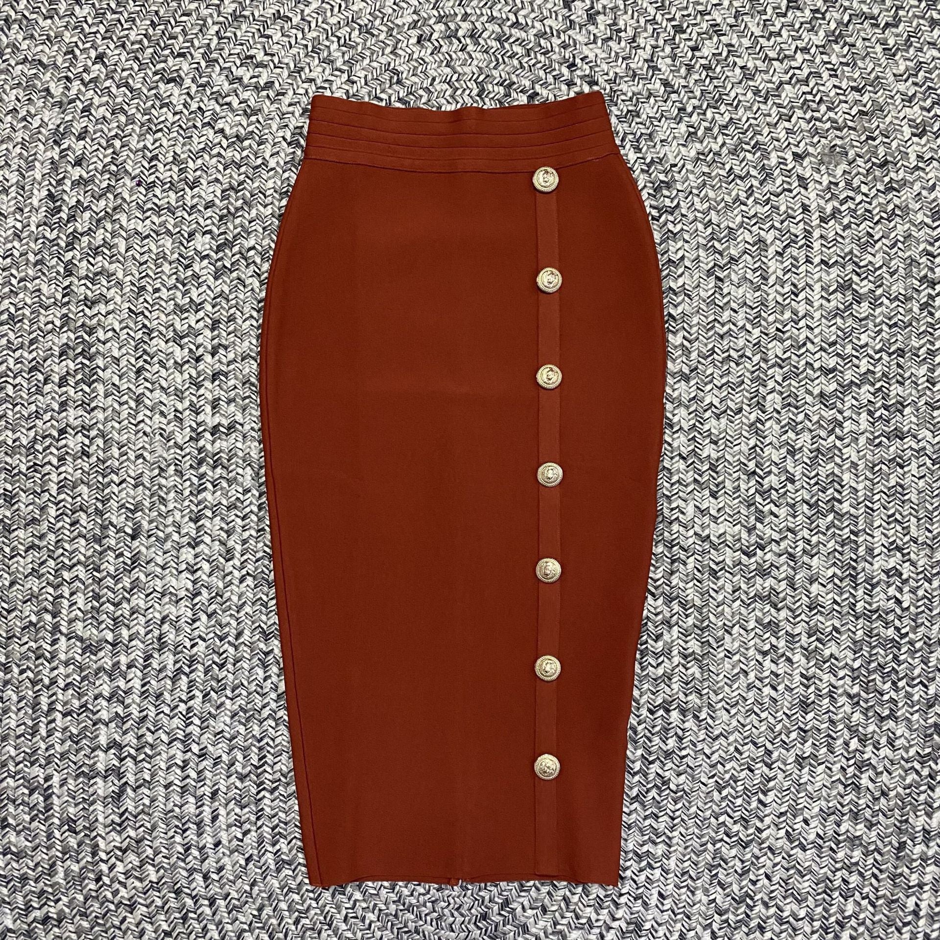 Women's Colors Bandage Sexy Tight Metal Buckle Skirts