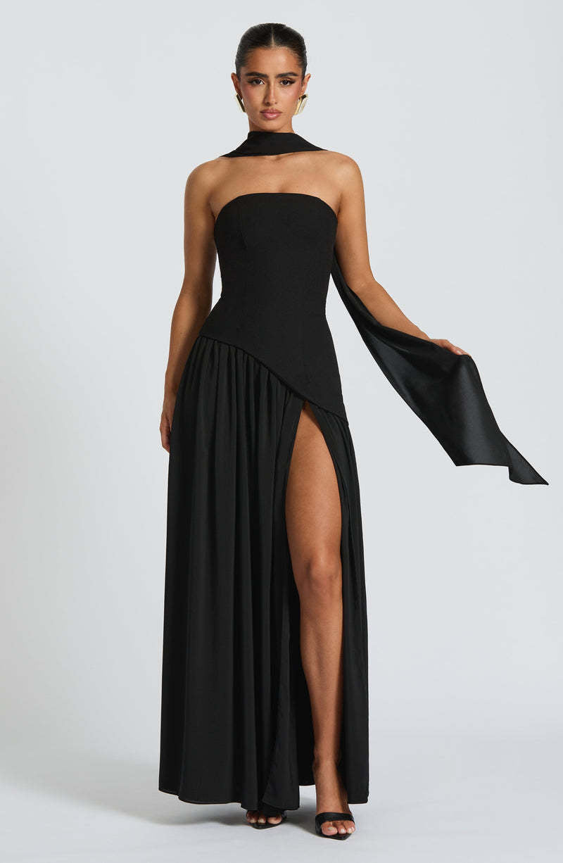 Women's Tube Pure Color Tied Fashion Sexy Backless High Slit Dress
