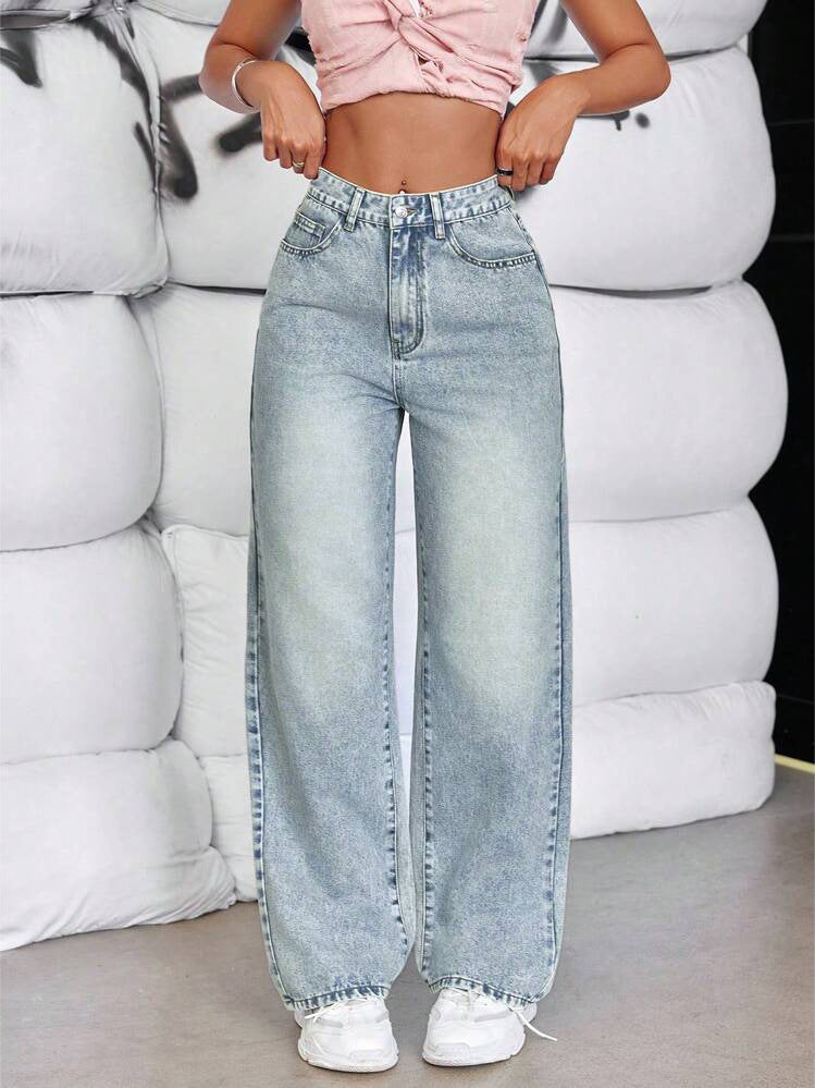 Women's Mei Straight Loose Trendy Wide Leg Women's Jeans