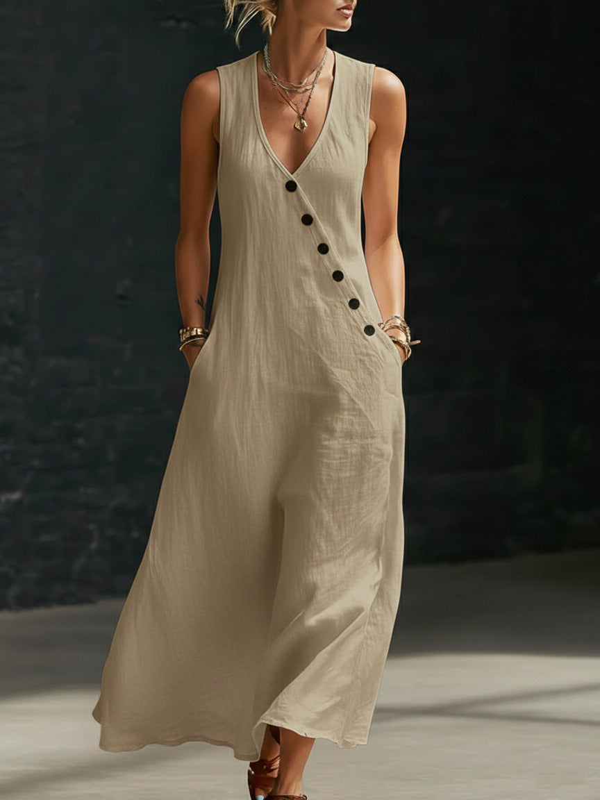 Elegant Women's Summer Holiday Casual Sleeveless Dress