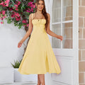 Summer Slimming Waist Fishbone Shaped Split Dress