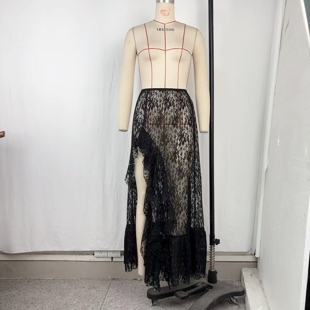 Women's Summer Versatile Slimming Irregular Lace Split Skirts