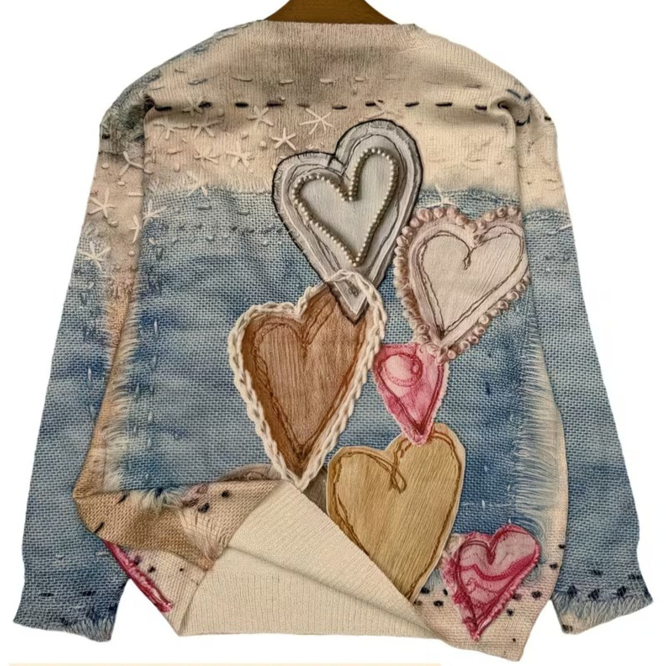 Women's Love Casual Printed Soft Comfortable Heart Women's Sweater