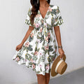 Women's Floral Print Fashion Vacation Style Knee-length Dress