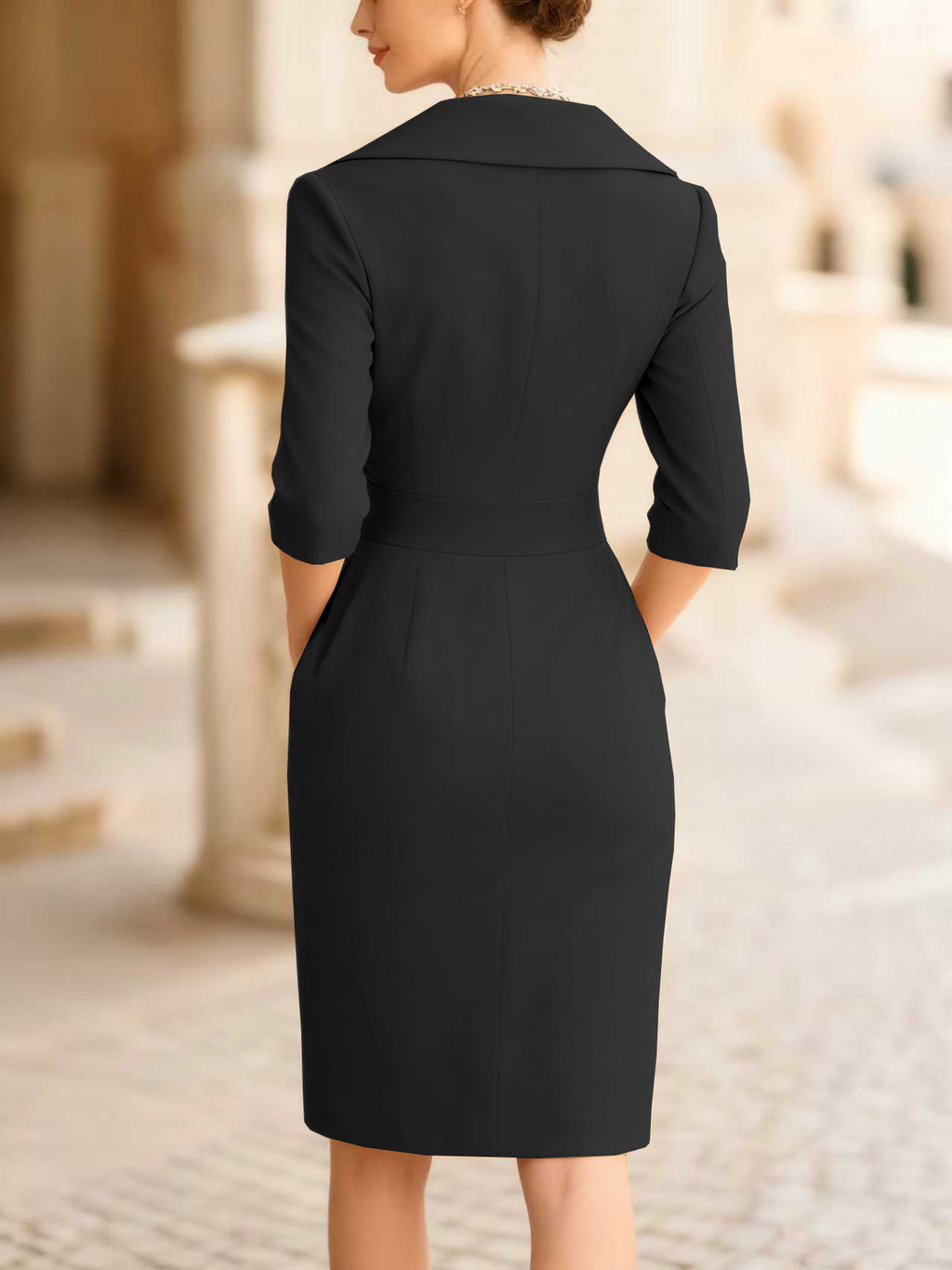 Women's Spring Fashionable Elegant Slimming Solid Color Dress