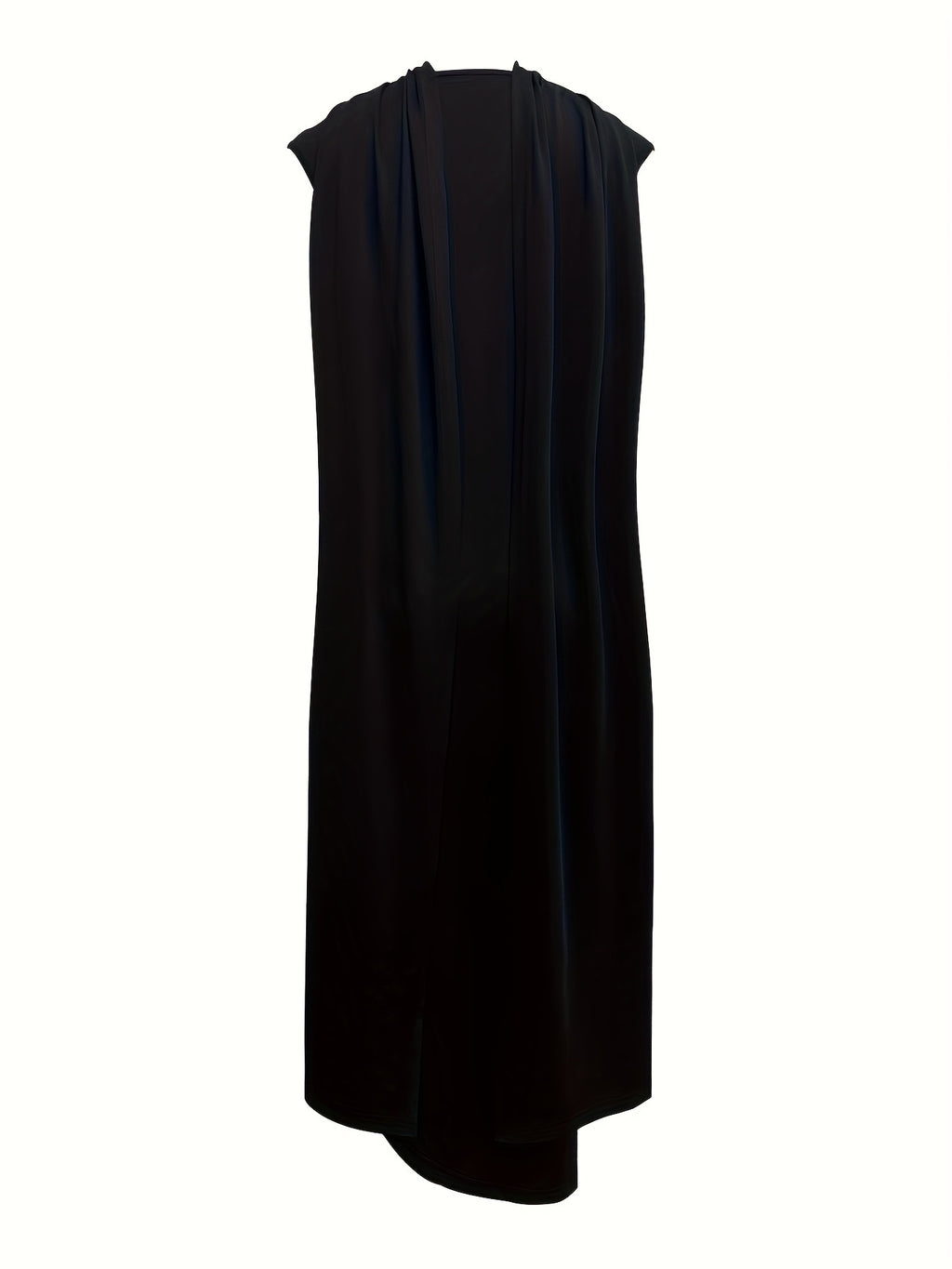 Women's Solid Color Buttons Side Slit Shawl Collar Dress