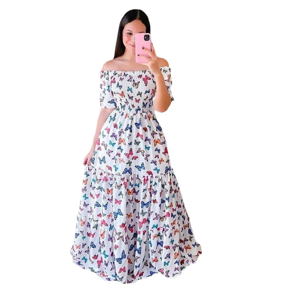 Attractive Women's Floral Fashion Long Printed Dress