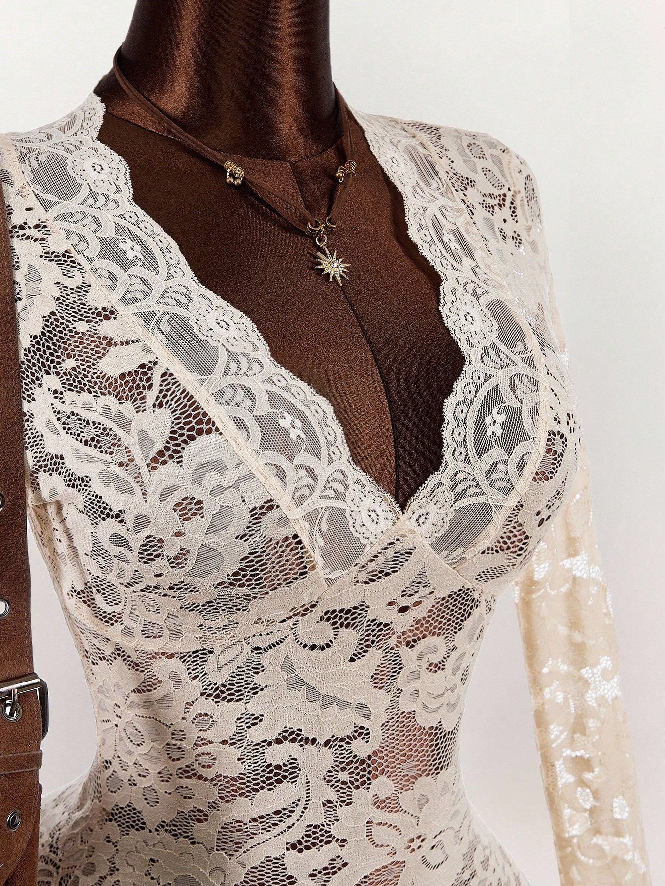 Women's Retro Hot Lace Waist Slimming Vacation Dress