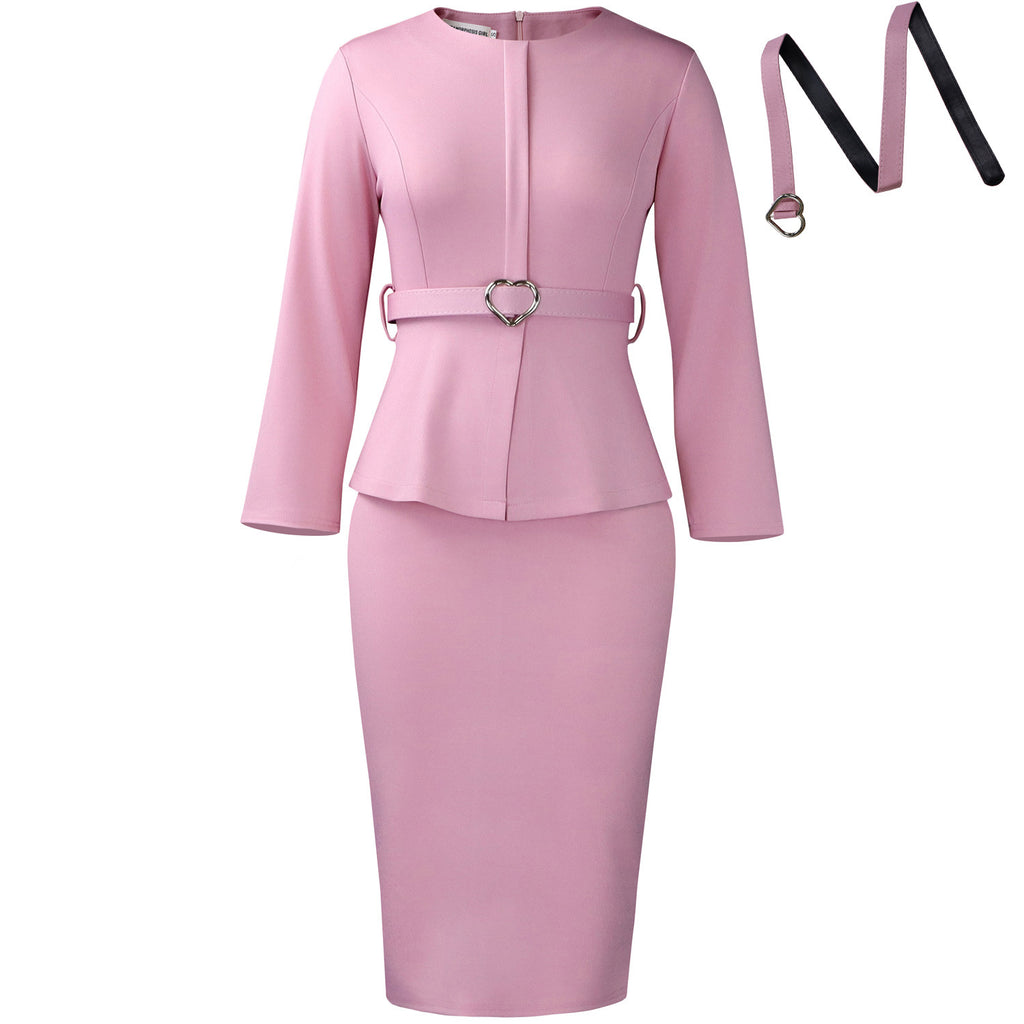 Women's Fashion Round Neck Temperament Ol Pencil Dress