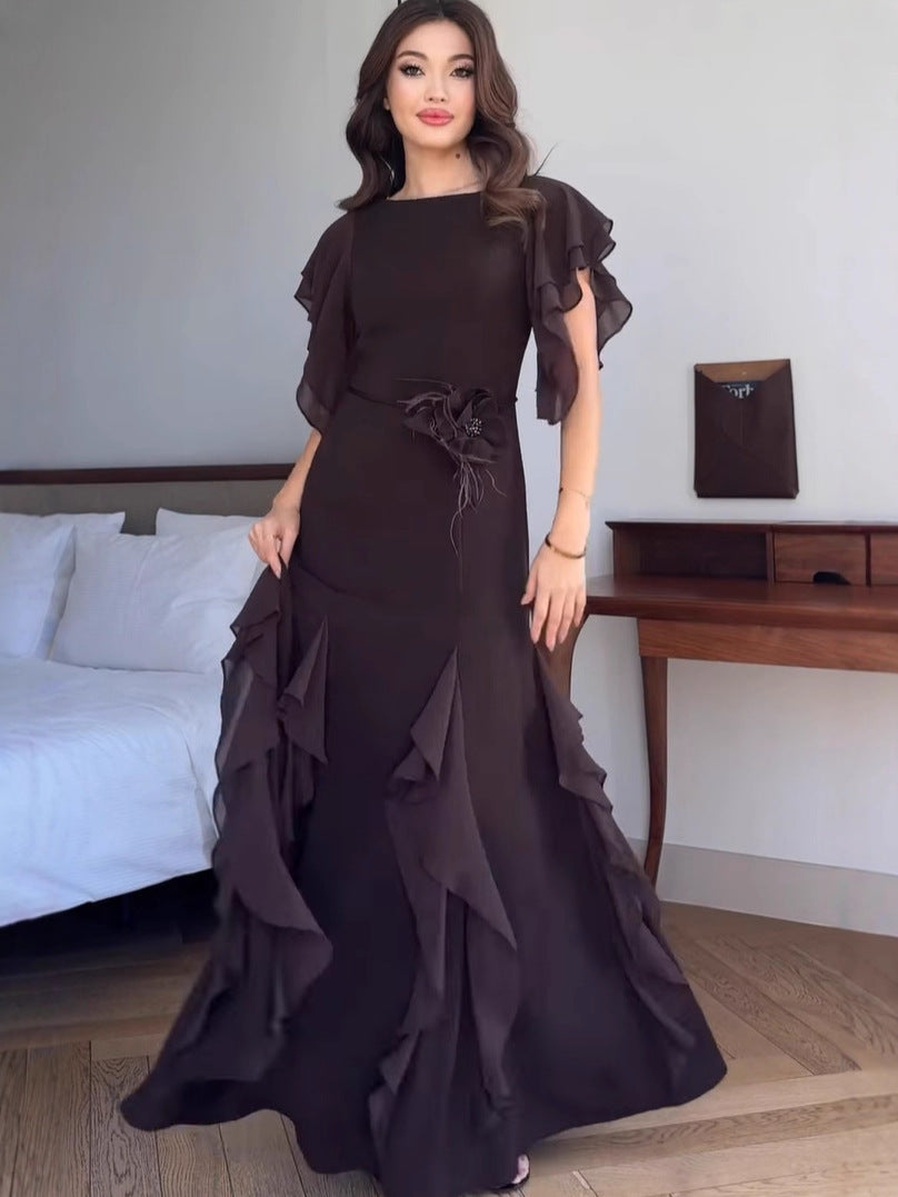 Women's Autumn Fashion Short-sleeved Long Set Coats