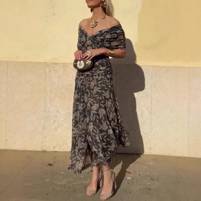 Charming New Women's Summer Collar Printed Dress