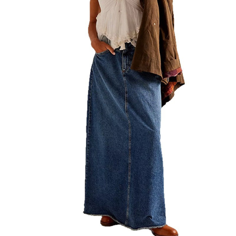 Women's Summer Loose Straight Casual Denim Skirt