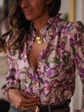Women's Flower Digital Printing Fashion Loose Shirt Blouse