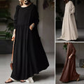 Selling Fashion Solid Color Simple Cotton Dress