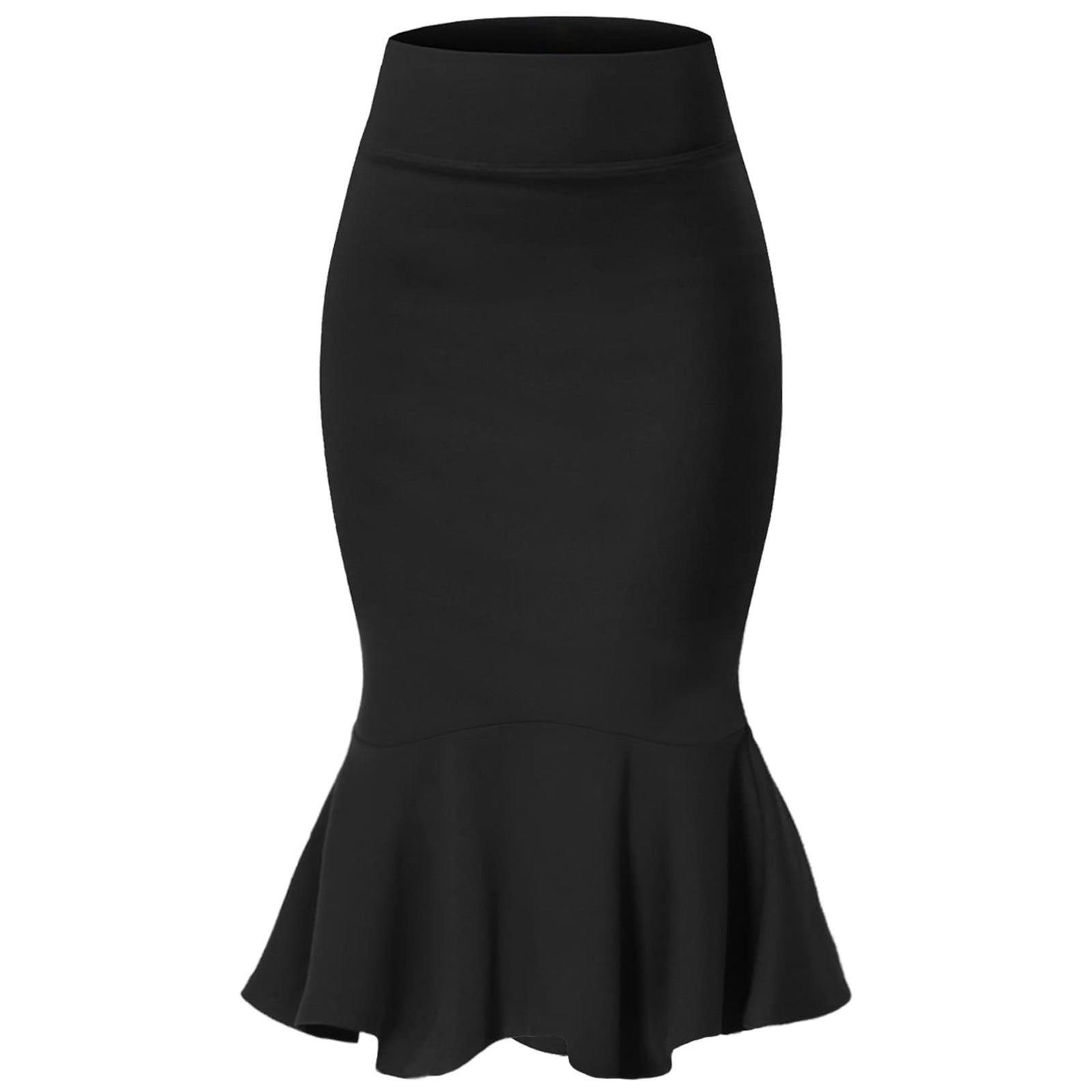 Women's Elegant High Waist Slim Fit Dress Black Skirt