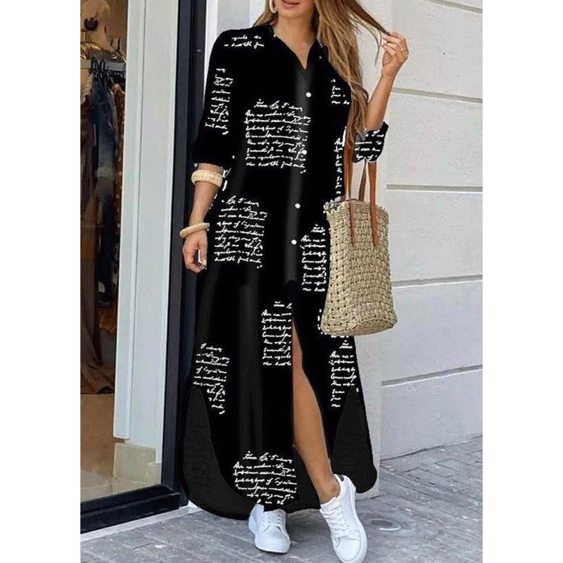 Creative Women's Fashion Sexy Print Shirtdress Dress