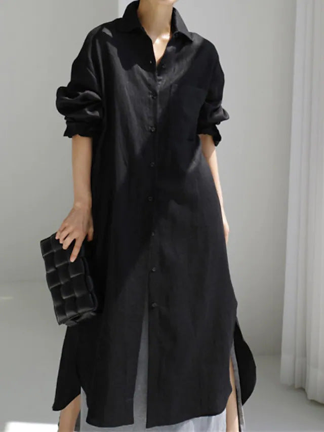 Cotton Linen Shirt Loose Irregular Bottoming Cardigans